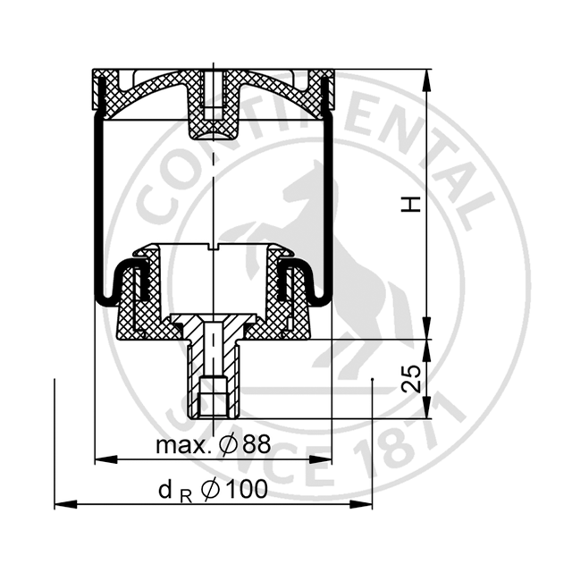 SK 37-8 P02 G1/8 | Continental ContiTech Sleeve Type Air Actuator