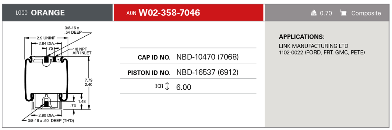 W02-358-7046 | Sprężyna pneumatyczna Firestone Airide 