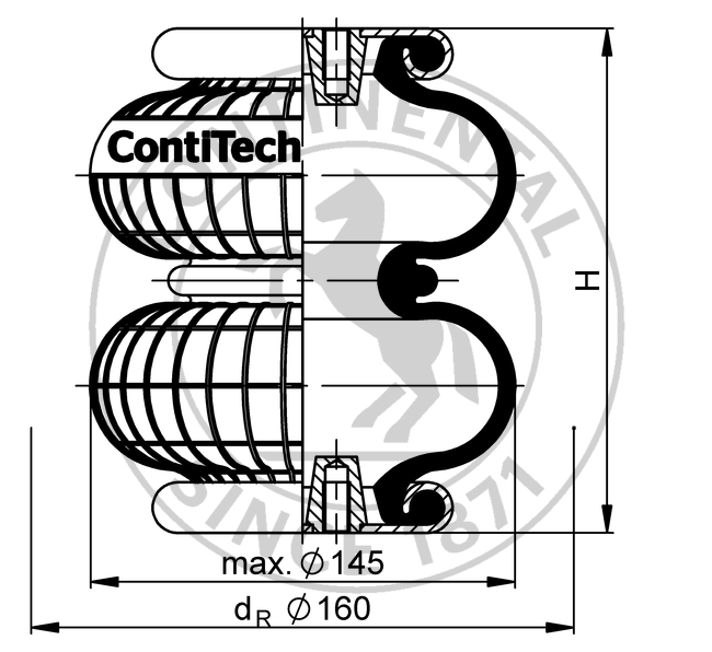 एफडी 40-10 सीआई | Continental ContiTech डबल कन्वोल्यूशन एयर एक्चुएटर