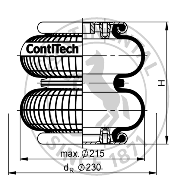 FD 120-17 CI G1/4 | Continental ContiTech Пневматический привод с двойным витком