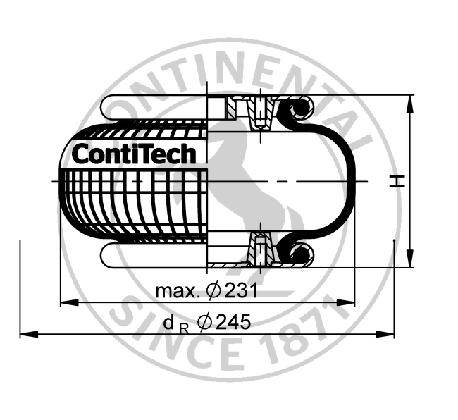 FS 120-10 CI G1/4 | Continental ContiTech Бір конволюциялық ауа жетекі