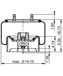11 10.5A-16 P 523 | ContiTech فنر هوا برای محور Hendrickson