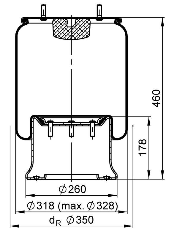 4028 N P05 | ContiTech ኤር ስፕሪንግ ለ Meritor አክሰል