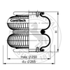 FD 200-19 CI G1/4 | Aktuator Udara Konvolusi Ganda Continental ContiTech