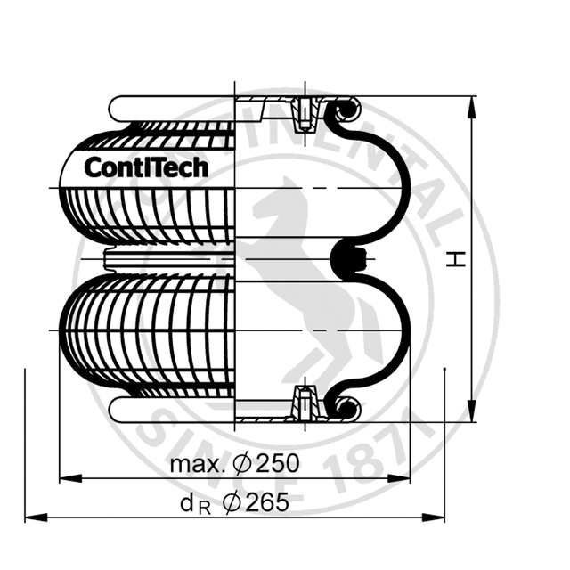 FD 200-19 CI G1/4 | Aktuator Udara Konvolusi Ganda Continental ContiTech
