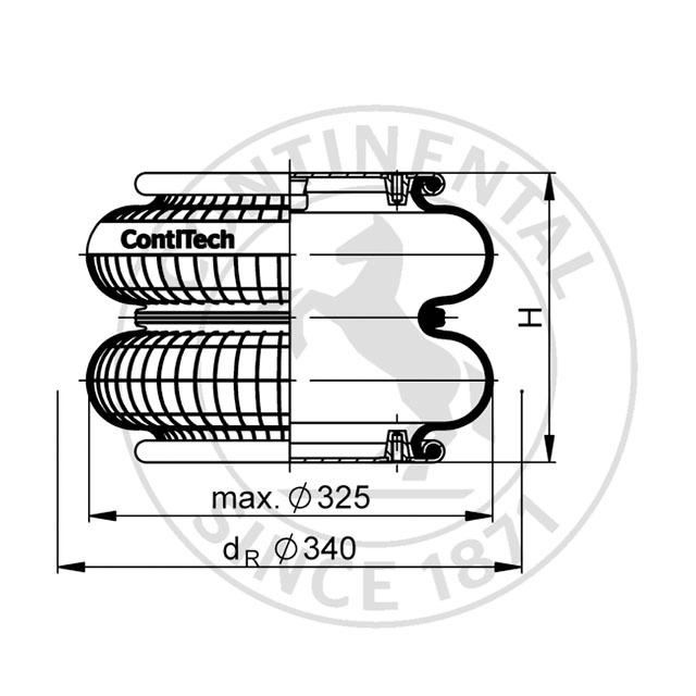 FD 330-22 CI G1/4 | Continental ContiTech Kaksikonvoluutioilmatoimilaite