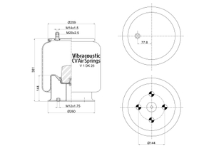 V 1 DK 25-8747 | Vibracoustic Aircruise Luftfj&aelig;r for Daimler TAS HT250 tilhenger