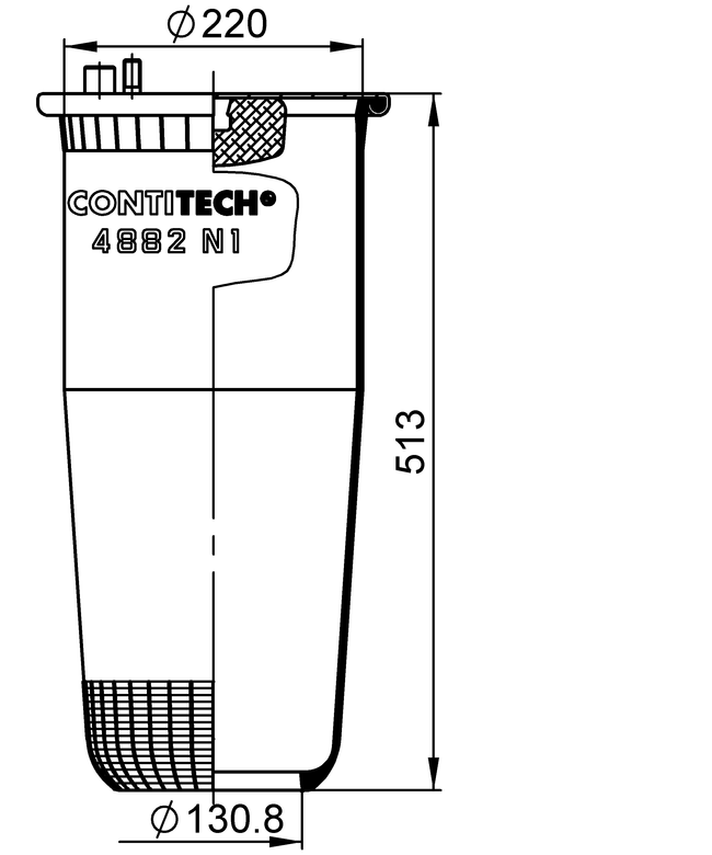 4882 N1 P01, OE നമ്പർ 81.43601.0151 | MAN TGA ട്രക്കിനുള്ള ContiTech Air Spring