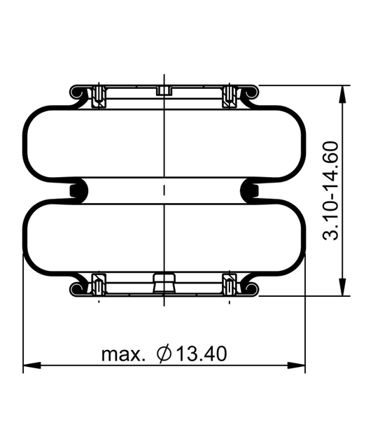 FD 330-30 323 | Continental ContiTech สปริงอากาศแบบเกลียวคู่