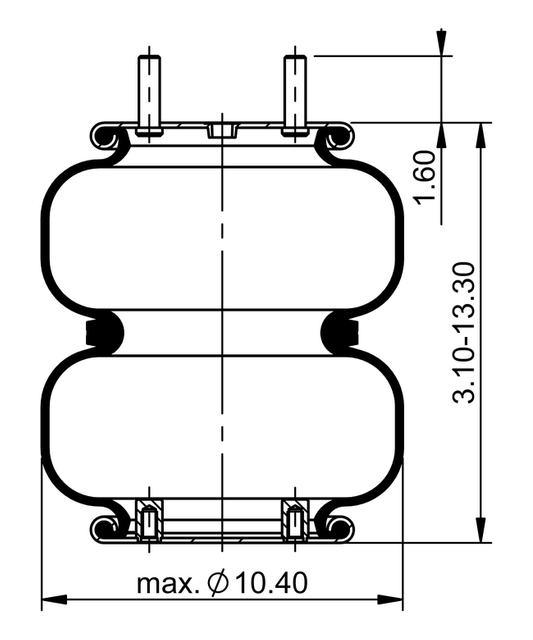 FD 200-25 426 | ContiTech Granning এক্সেলের জন্য এয়ার স্প্রিং