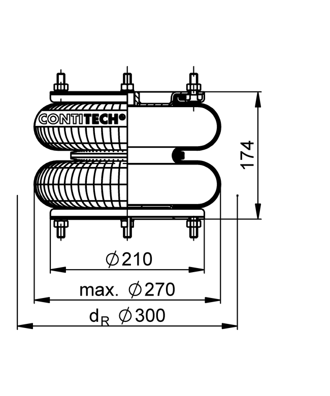 FD 210-22 1/2 M10 | ContiTech Lugveer vir SAMRO-oplegger