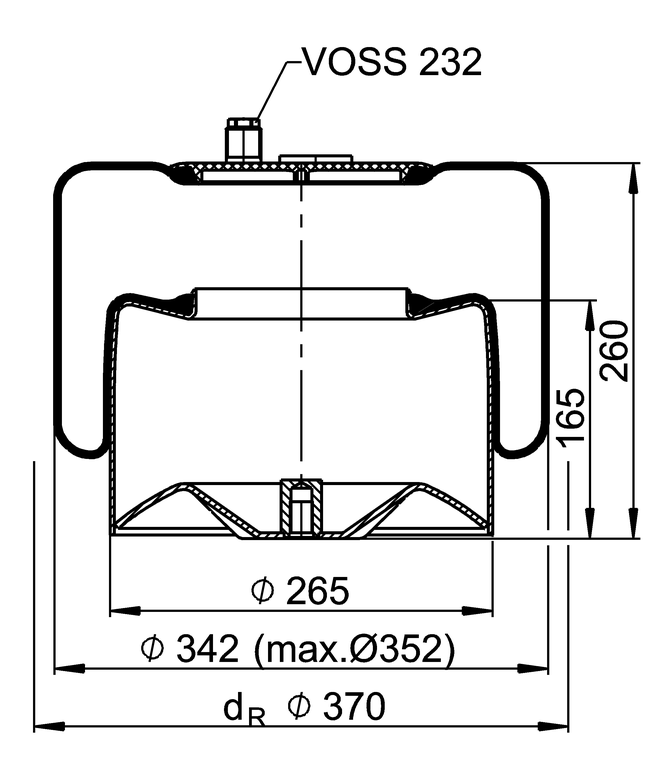 4187 N P23 | ContiTech Air Spring for Mercedes-Benz Actros MP2 Truck